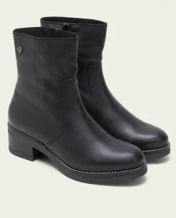 PORRONET Botines Planos Negros Con Cremallera Pax Online