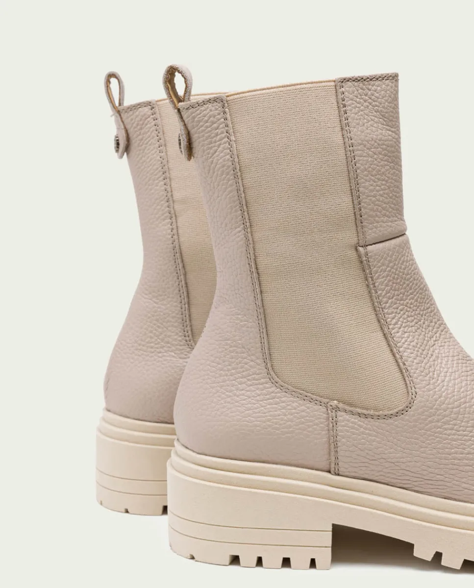 PORRONET Botines Planos Taupe Con Elasticos Shelby Discount