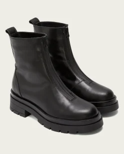 PORRONET Botines Planos Track Negros Con Cremallera Denisse Best