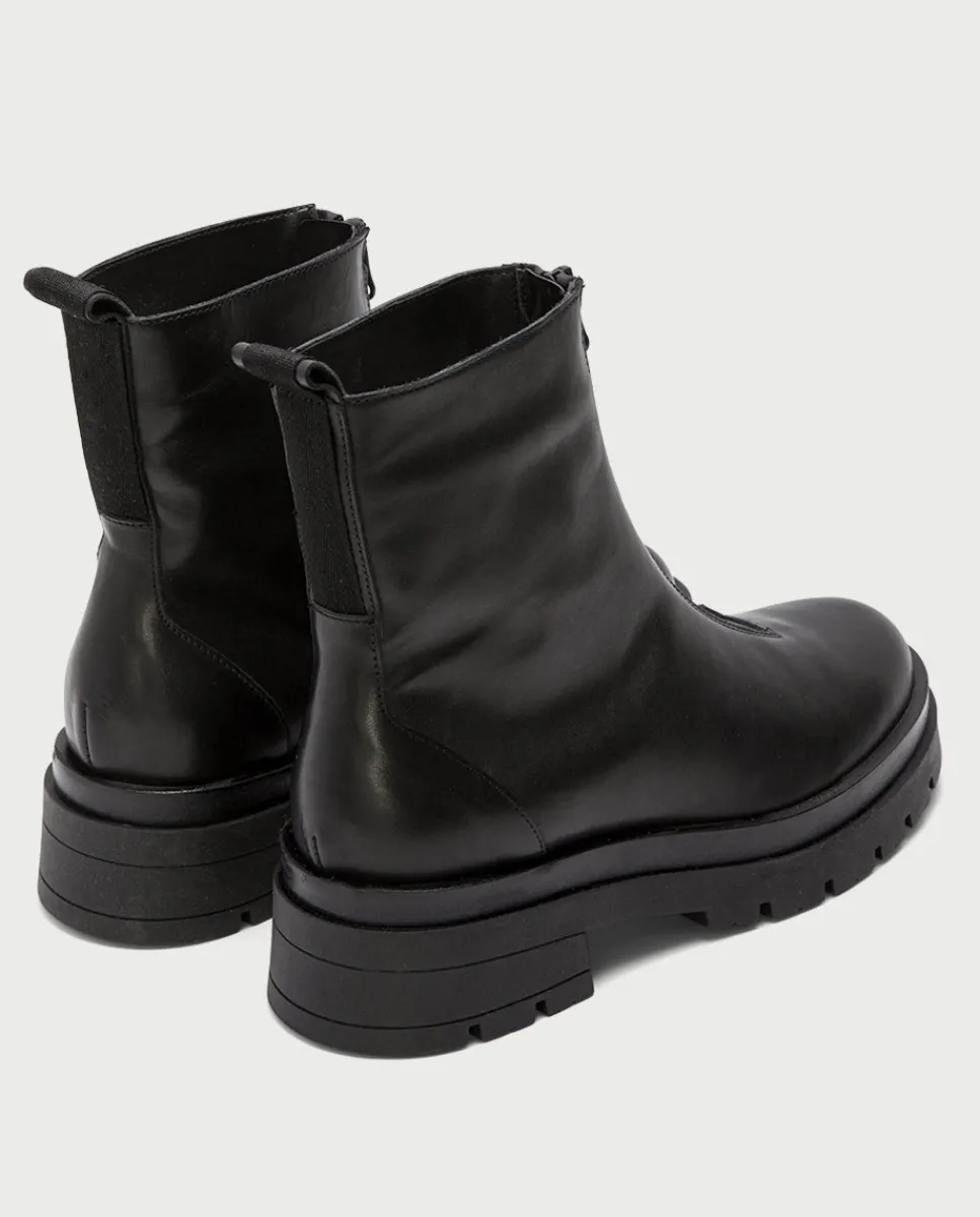 PORRONET Botines Planos Track Negros Con Cremallera Denisse Best