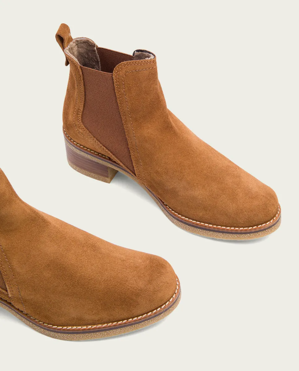 PORRONET Botines Serraje Cuero Con Elasticos Pau Fashion