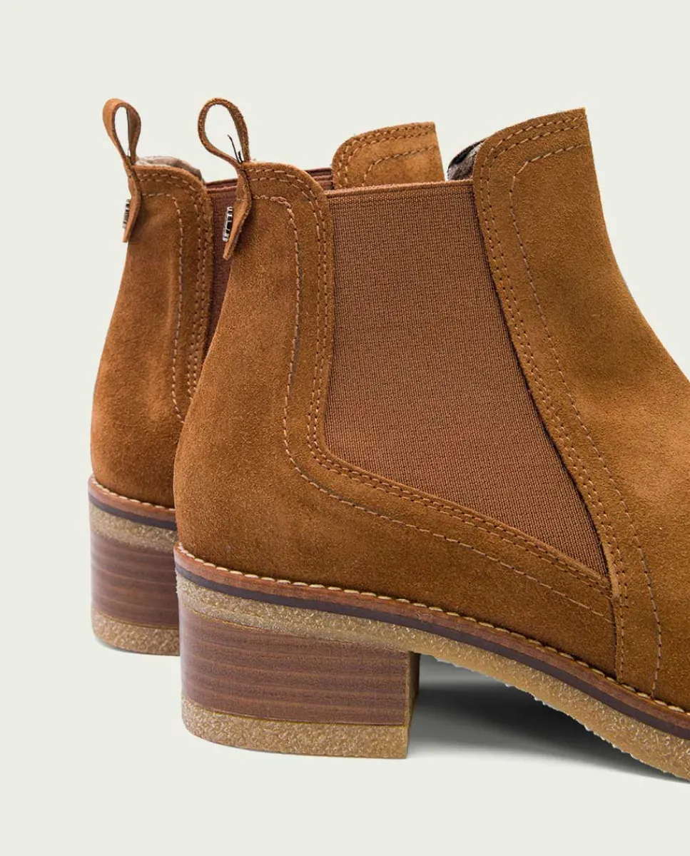 PORRONET Botines Serraje Cuero Con Elasticos Pau Fashion