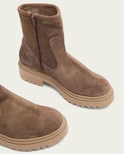 PORRONET Botines Serraje Moka Con Cremallera Sharon Cheap