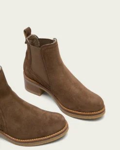 PORRONET Botines Serraje Moka Con Elasticos Pau Cheap