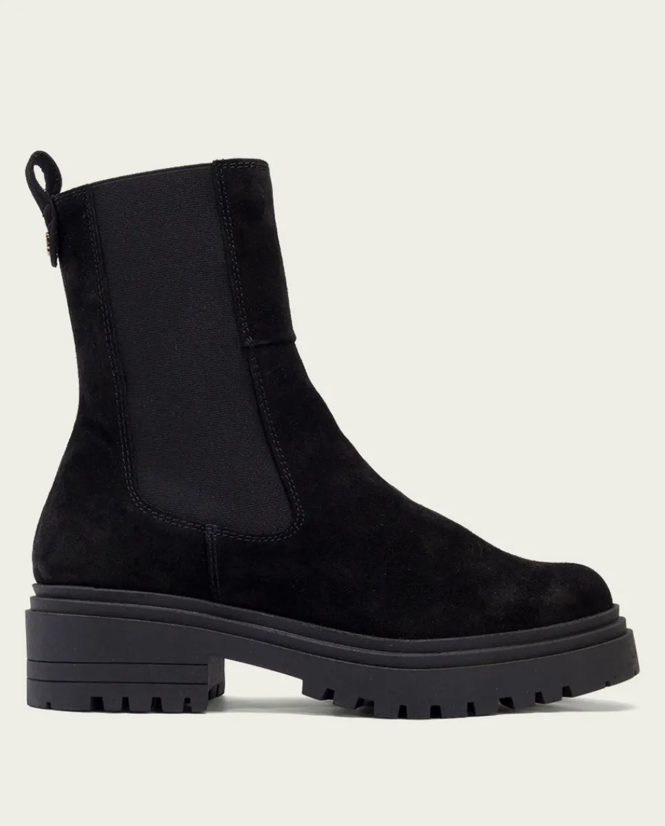 PORRONET Botines Serraje Negros Con Elasticos Sibila Cheap