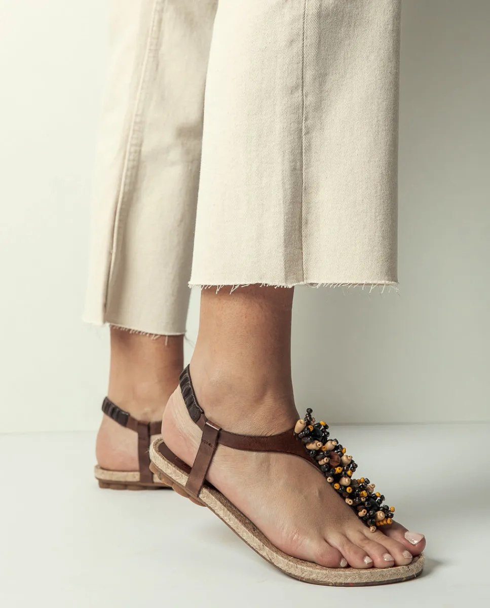 PORRONET Martia Piel Yute Moka Fashion