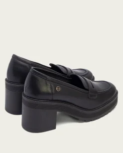 PORRONET Mocasines De Tacón Negros Rahel Cheap