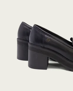 PORRONET Mocasines De Tacón Negros Rahel Cheap