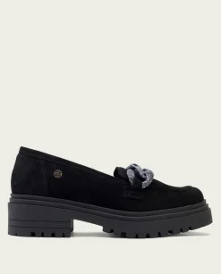 PORRONET Mocasines Planos Negros Con Adorno Saiko Best Sale