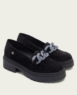 PORRONET Mocasines Planos Negros Con Adorno Saiko Best Sale