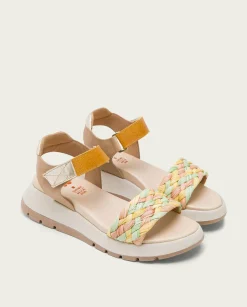 PORRONET Plataforma De Piel Y Tejido En Colores Edurne Cheap