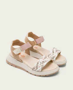 PORRONET Plataforma De Piel Y Tejido Arena Edurne Fashion