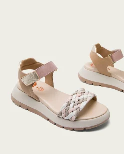 PORRONET Plataforma De Piel Y Tejido Arena Edurne Fashion