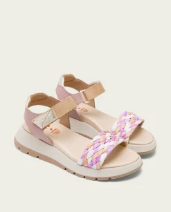 PORRONET Plataforma De Piel Y Tejido Rosa Edurne Online