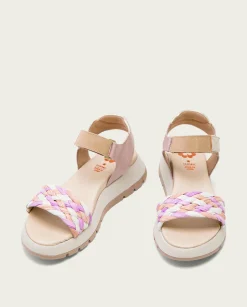 PORRONET Plataforma De Piel Y Tejido Rosa Edurne Online