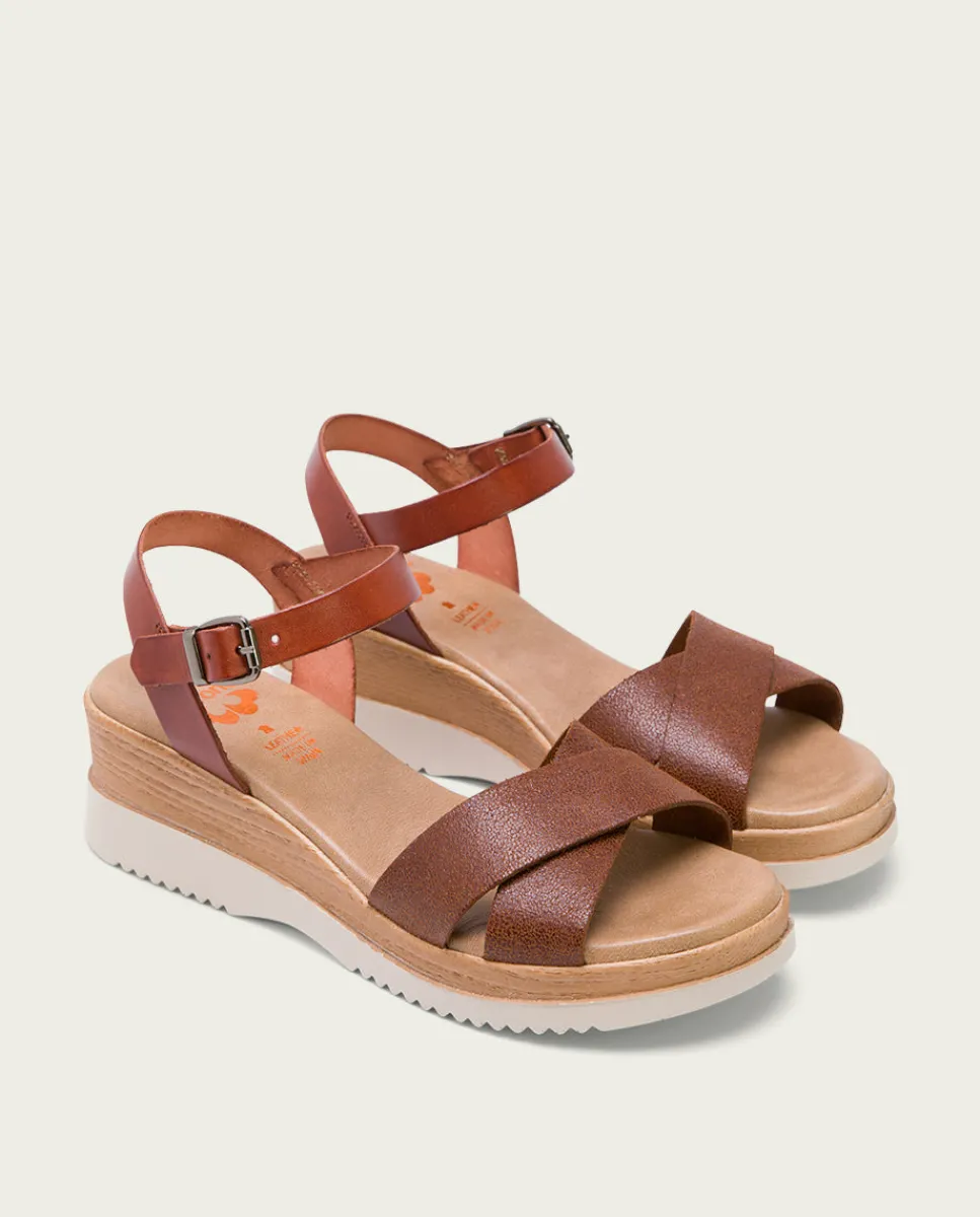 PORRONET Sandalia Cuña Piel Cuero Fiore Online