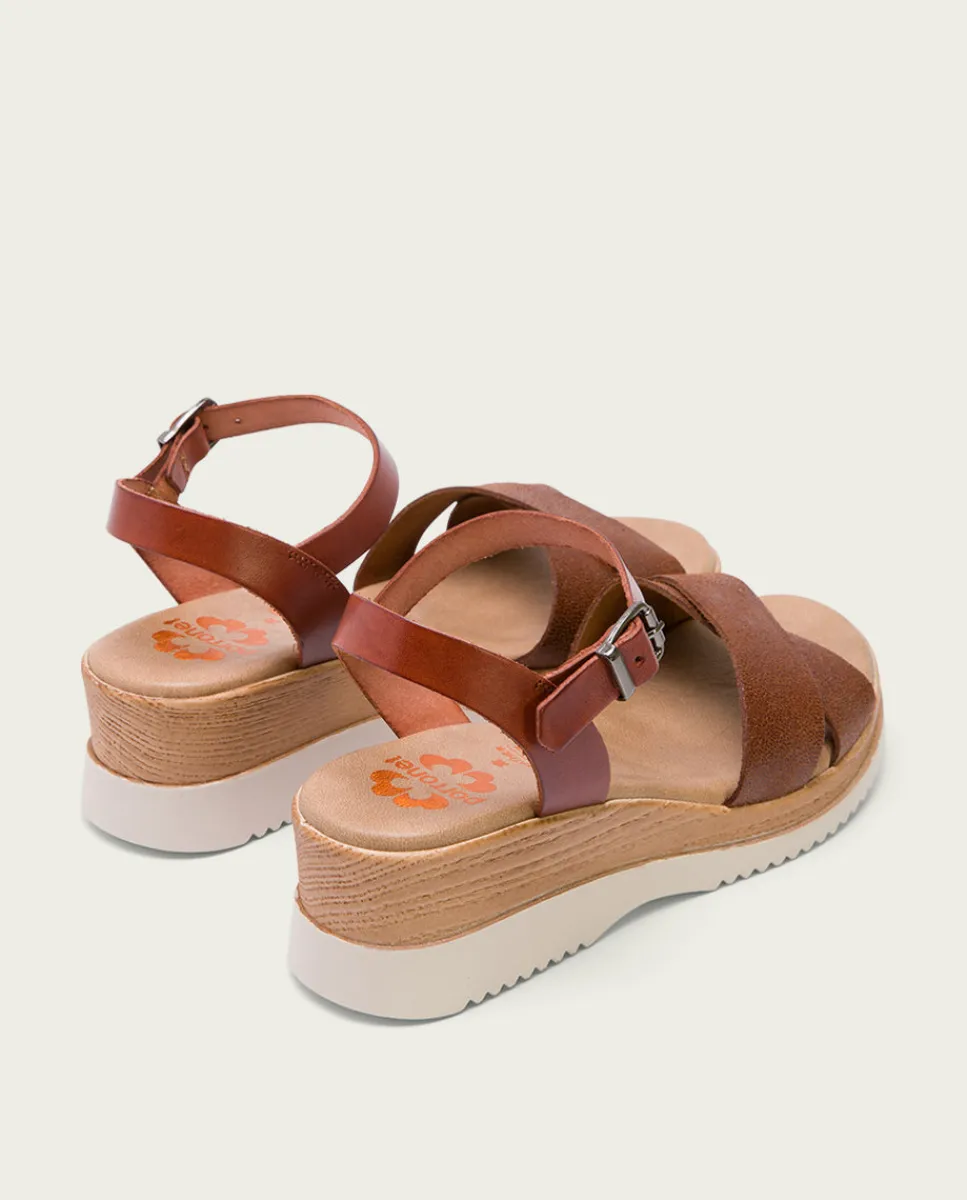 PORRONET Sandalia Cuña Piel Cuero Fiore Online