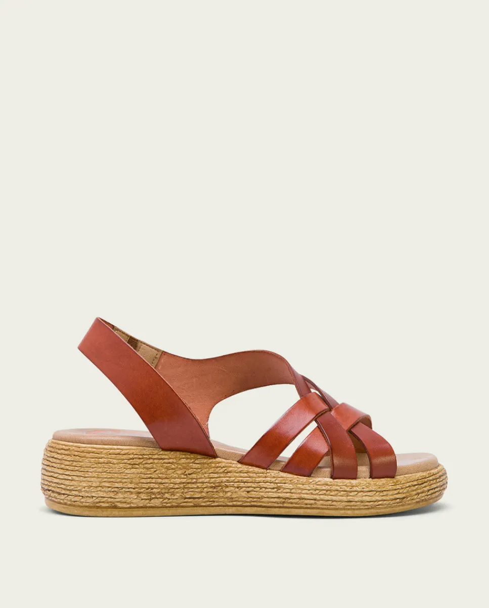 PORRONET Sandalia Cuña Piel Cuero Ganga Best Sale