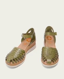 PORRONET Sandalia Cuña Piel Kaki Liliana Store