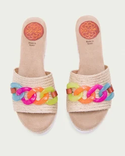 PORRONET Sandalia Cuña Rafia Colores Lua Clearance