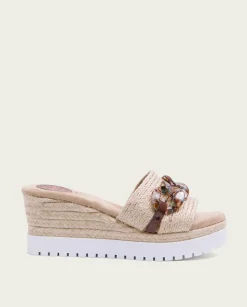 PORRONET Sandalia Cuña Rafia Marron Lua Shop