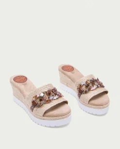 PORRONET Sandalia Cuña Rafia Marron Lua Shop