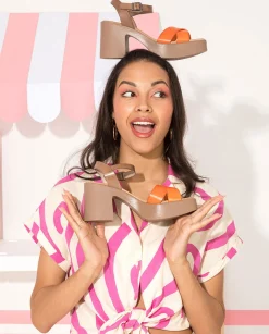 PORRONET Sandalia Piel Naranja Zoe Outlet