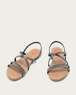 PORRONET Sandalia Plana De Brillantes Plomo Aitana Outlet