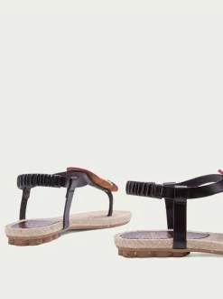 PORRONET Sandalia Plana Yute Y Piel Negro Mia Store