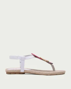PORRONET Sandalia Plana Yute Y Piel Blanco Mia Sale