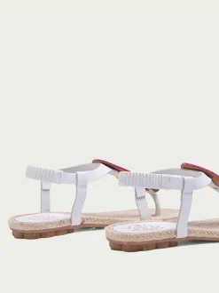 PORRONET Sandalia Plana Yute Y Piel Blanco Mia Sale