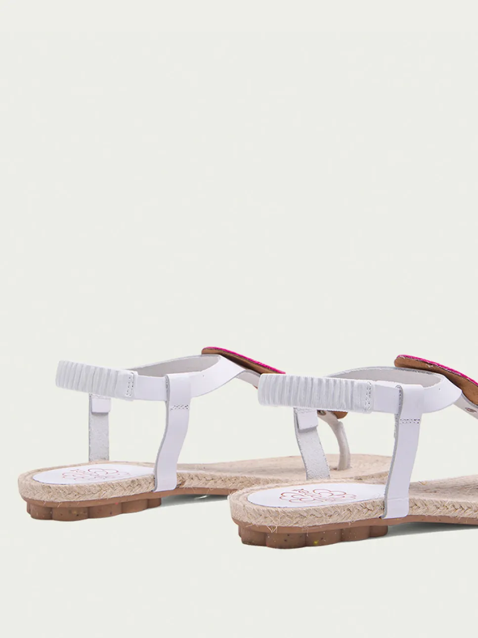 PORRONET Sandalia Plana Yute Y Piel Blanco Mia Sale