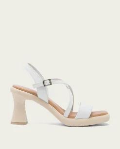 PORRONET Sandalia Tacón Alto Blanco Karen Discount
