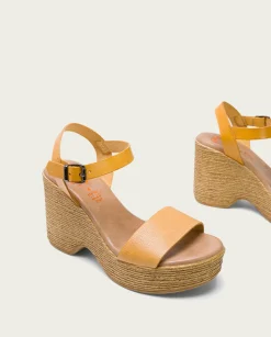 PORRONET Sandalia Tacón Alto Mostaza Michele Cheap