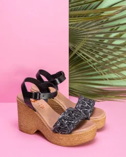 PORRONET Sandalia Tacón Alto Negro Mencia New