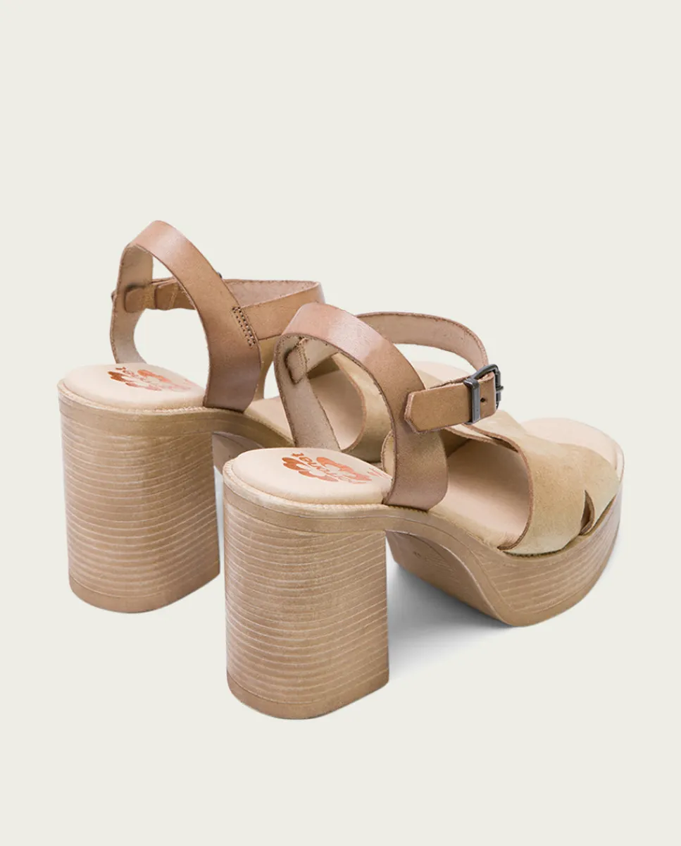 PORRONET Sandalia Tacón Alto Taupe Arena Alice Cheap