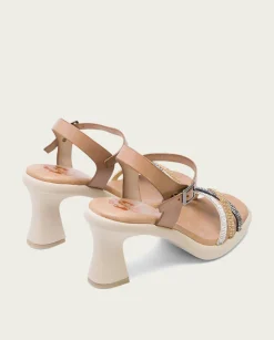 PORRONET Sandalia Tacón Alto Taupe Karah Cheap