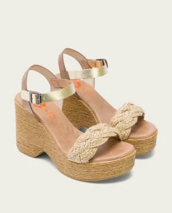 PORRONET Sandalia Tacón Alto Taupe Platino Raina Clearance