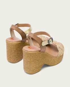 PORRONET Sandalia Tacón Alto Taupe Platino Raina Clearance