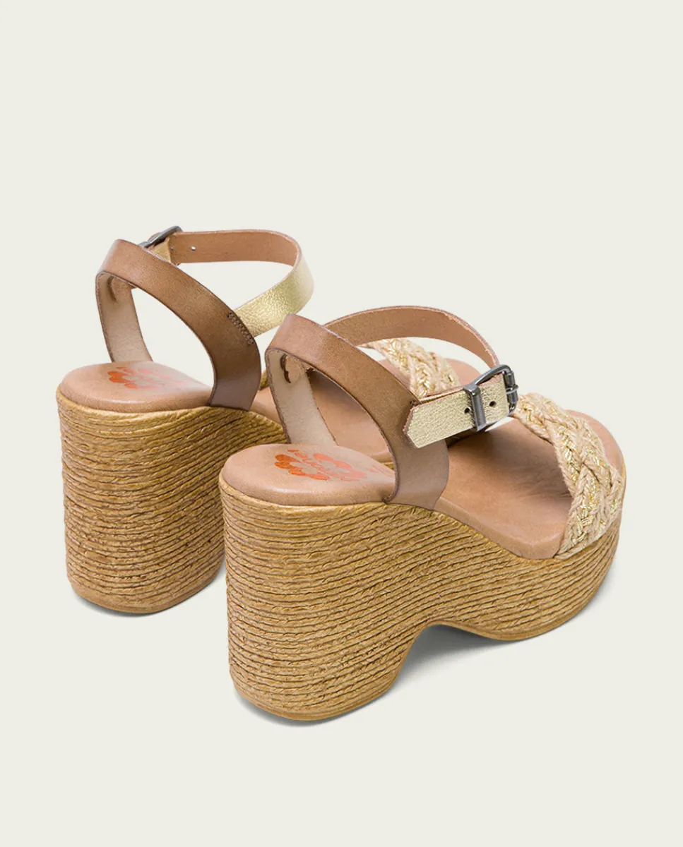 PORRONET Sandalia Tacón Alto Taupe Platino Raina Clearance