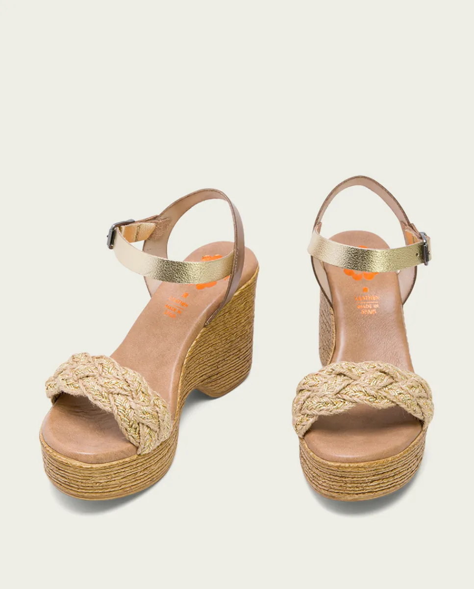 PORRONET Sandalia Tacón Alto Taupe Platino Raina Clearance