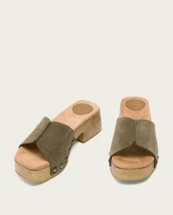 PORRONET Sandalia Tacón Bajo Kaki Rosie Fashion