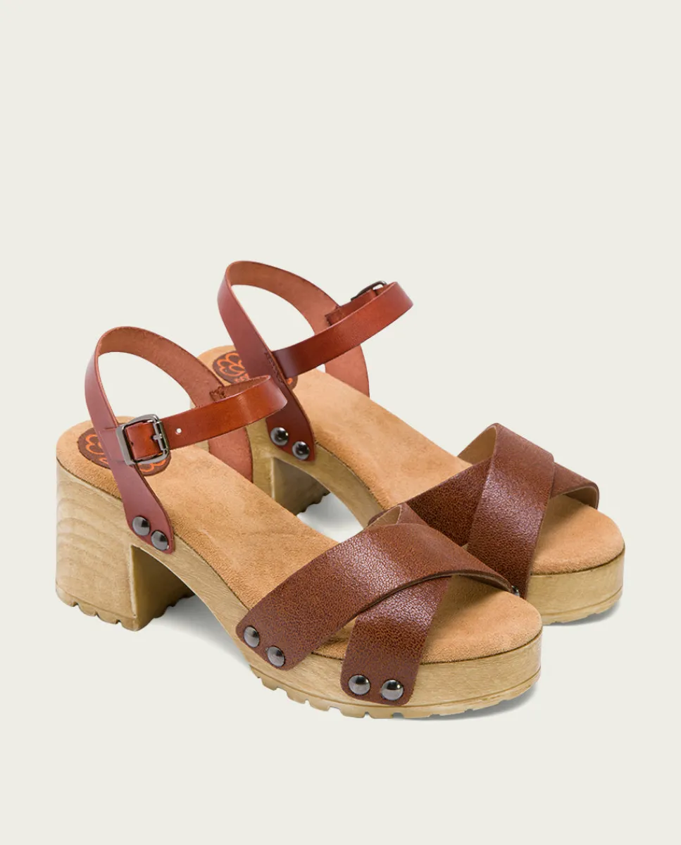 PORRONET Sandalia Tacón Medio Cuero Salma Outlet