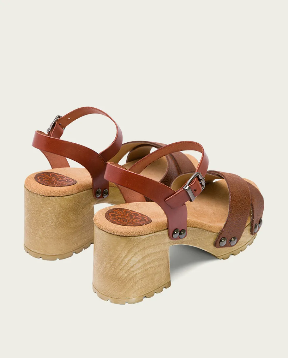 PORRONET Sandalia Tacón Medio Cuero Salma Outlet