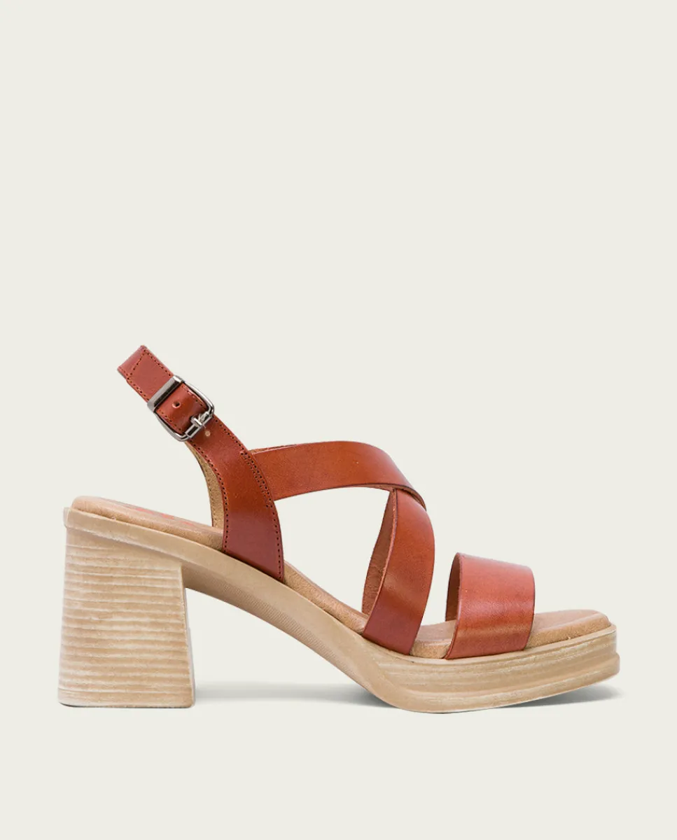 PORRONET Sandalia Tacón Medio Cuero Nadia Clearance