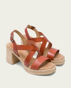 PORRONET Sandalia Tacón Medio Cuero Nadia Clearance