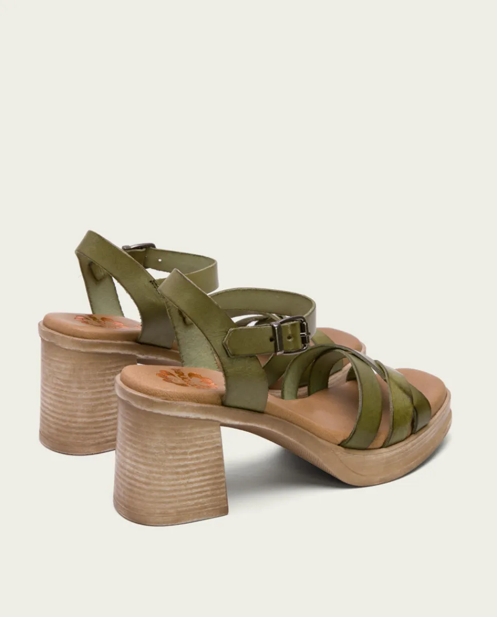 PORRONET Sandalia Tacón Medio De Piel Cuero Nicole Cheap