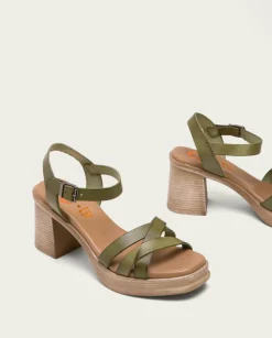 PORRONET Sandalia Tacón Medio De Piel Cuero Nicole Cheap