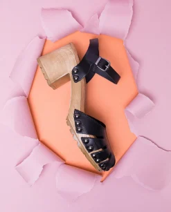 PORRONET Sandalia Tacón Medio Negra Sara Best