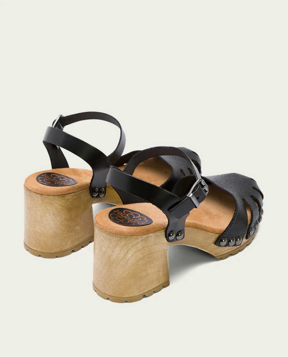 PORRONET Sandalia Tacón Medio Negra Sara Best